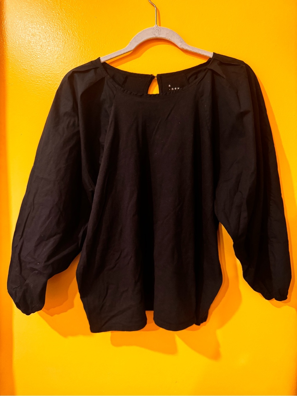 a new day Black Balloon-Sleeve Tunic Top